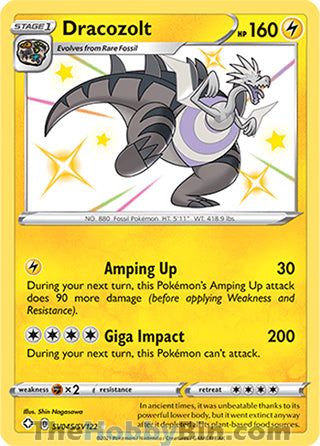 Dracozolt #SV045/SV122 Shiny Holo Rare - Shining Fates Pokemon card