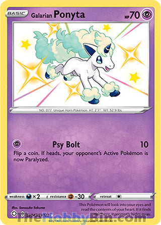 Galarian Ponyta Shining Fates Shiny Holo Rare #SV047/SV122