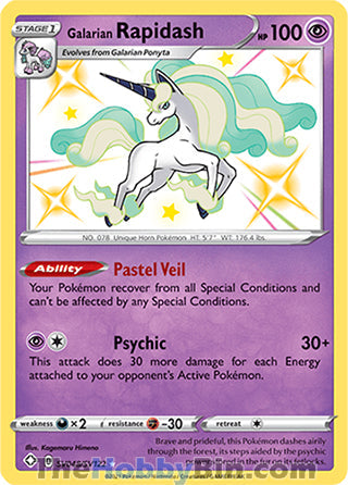 Galarian Rapidash #SV048/SV122 Shiny Holo Rare - Shining Fates Pokemon card