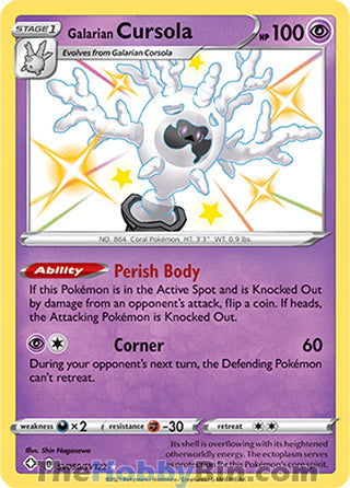 Galarian Cursola #SV050/SV122 Shiny Holo Rare - Shining Fates Pokemon card