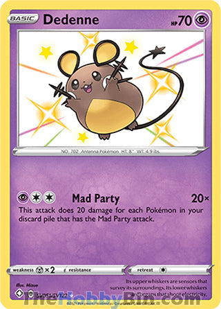 Dedenne #SV051/SV122 Shiny Holo Rare - Shining Fates Pokemon card