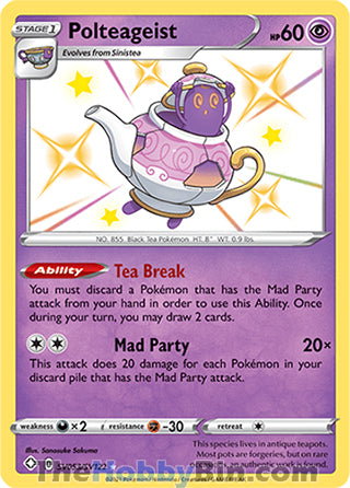 Polteageist #SV053/SV122 Shiny Holo Rare - Shining Fates Pokemon card