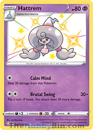 Hattrem #SV055/SV122 Shiny Holo Rare - Shining Fates Pokemon card