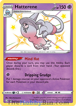 Hatterene #SV056/SV122 Shiny Holo Rare - Shining Fates Pokemon card