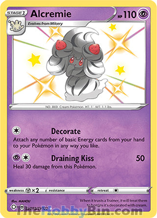 Alcremie #SV058/SV122 Shiny Holo Rare - Shining Fates Pokemon card