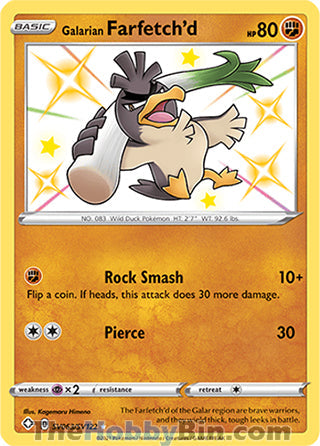 Galarian Farfetch'd Shining Fates Shiny Holo Rare #SV063/SV122