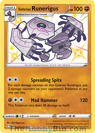 Galarian Runerigus #SV066/SV122 Shiny Holo Rare - Shining Fates Pokemon card