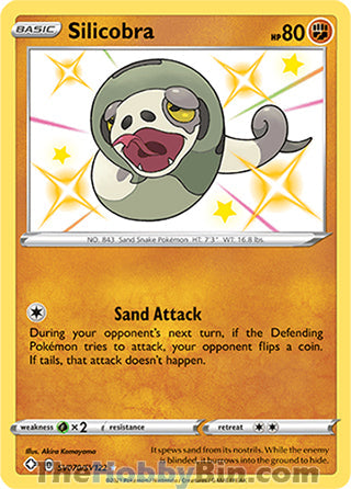 Silicobra #SV070/SV122 Shiny Holo Rare - Shining Fates Pokemon card