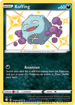 Koffing #SV076/SV122 Shiny Holo Rare - Shining Fates Pokemon card