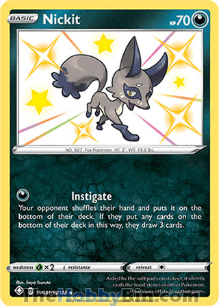 Nickit #SV081/SV122 Shiny Holo Rare - Shining Fates Pokemon card