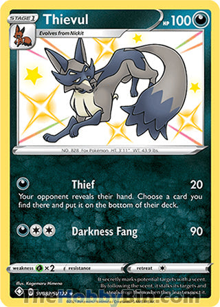 Thievul Shining Fates Shiny Holo Rare #SV082/SV122