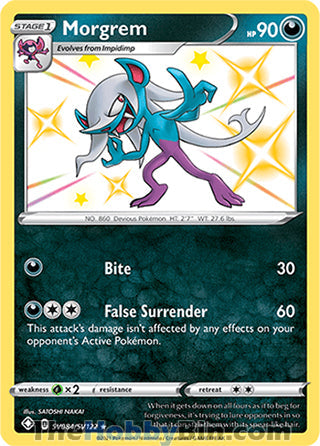 Morgrem #SV084/SV122 Shiny Holo Rare - Shining Fates Pokemon card