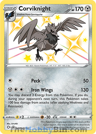 Corviknight #SV089/SV122 Shiny Holo Rare - Shining Fates Pokemon card