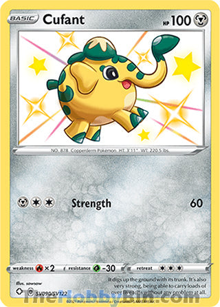 Cufant #SV090/SV122 Shiny Holo Rare - Shining Fates Pokemon card