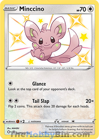 Minccino #SV093/SV122 Shiny Holo Rare - Shining Fates Pokemon card