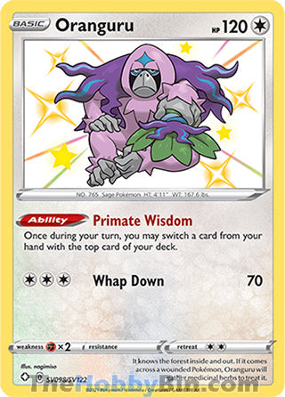 Oranguru #SV098/SV122 Shiny Holo Rare - Shining Fates Pokemon card