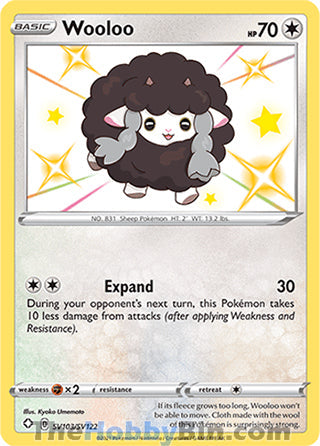 Wooloo #SV103/SV122 Shiny Holo Rare - Shining Fates Pokemon card