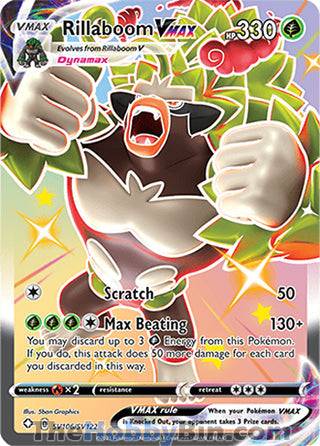 Rillaboom VMAX #SV106/SV122 Shiny Holo Rare - Shining Fates Pokemon card