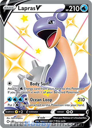 Lapras V #SV110/SV122 Shiny Holo Rare - Shining Fates Pokemon card