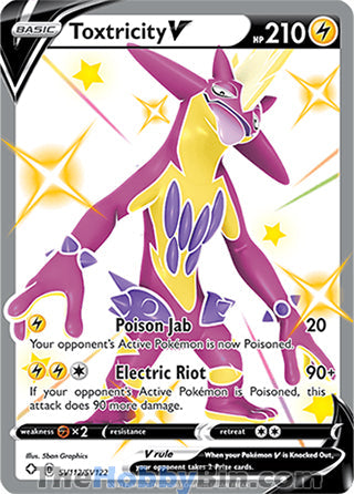 Toxtricity V #SV112/SV122 Shiny Holo Rare - Shining Fates Pokemon card