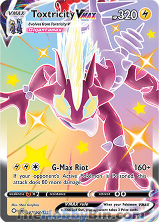 Toxtricity VMAX #SV113/SV122 Shiny Holo Rare - Shining Fates Pokemon card