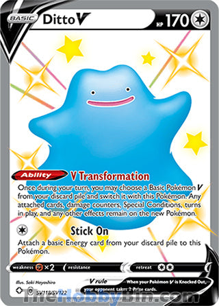 Ditto V Shining Fates Shiny Holo Rare #SV118/SV122