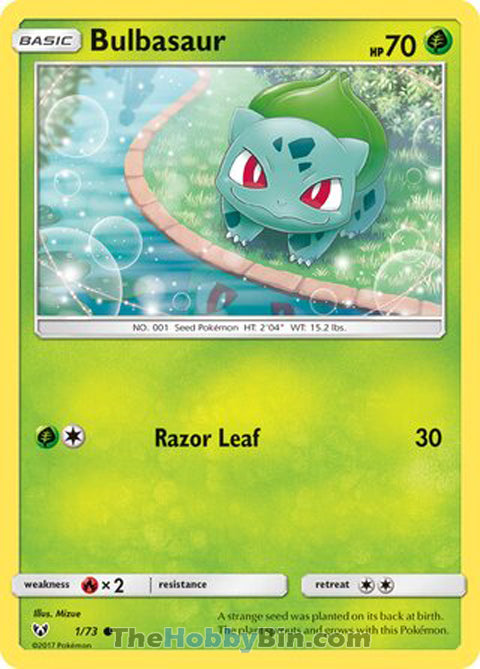 Bulbasaur #1/73 Common - Shining Legends Pokemon card
