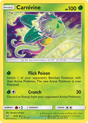 0006 Carnivine Uncommon Shining Legends