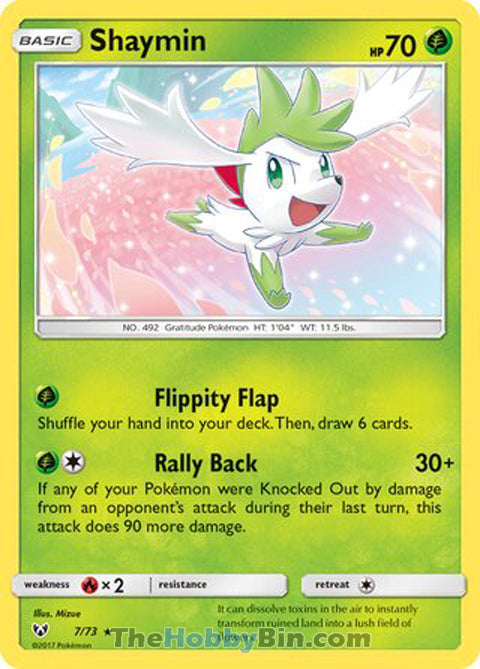 Shaymin Shining Legends Holo Rare #7/73