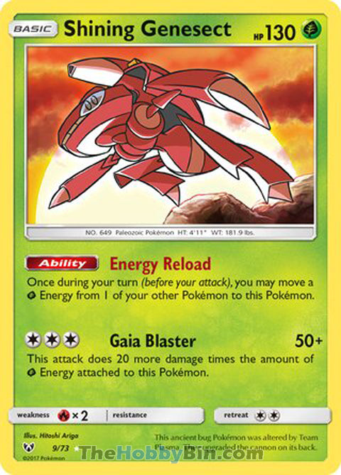 Shining Genesect #9/73 Shiny Holo Rare - Shining Legends Pokemon card