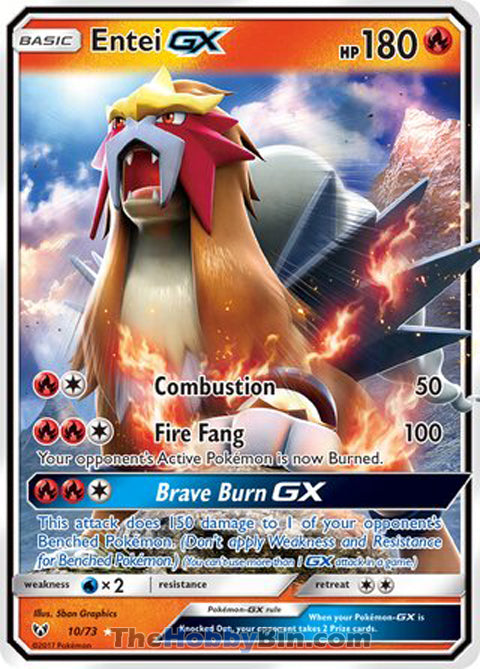 0010 Entei GX Ultra Rare Shining Legends