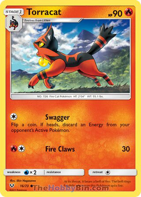 Torracat #16/73 Common - Shining Legends Pokemon card
