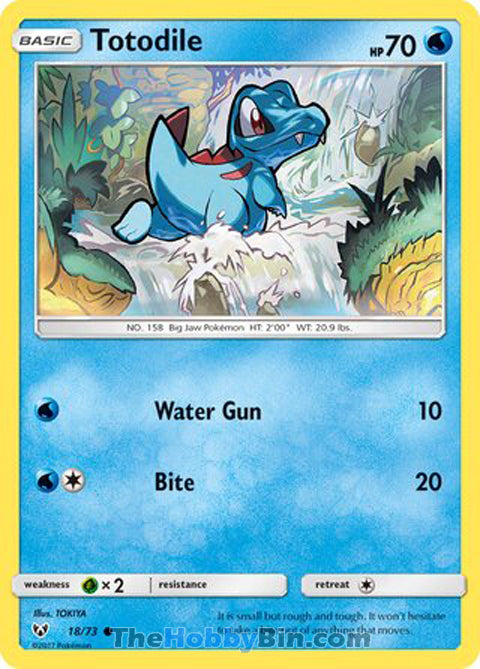 Totodile #18/73 Common - Shining Legends Pokemon card