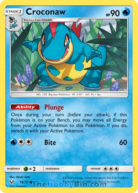 Croconaw Shining Legends Common #19/73