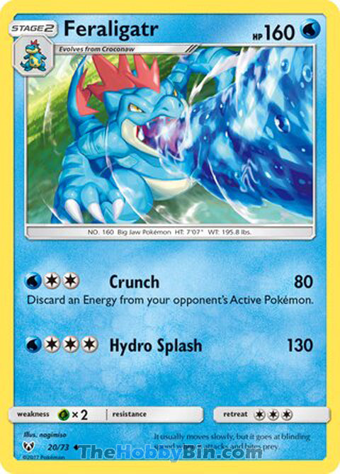 Feraligatr #20/73 Uncommon - Shining Legends Pokemon card