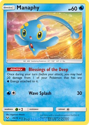 0025 Manaphy Holo Rare Shining Legends
