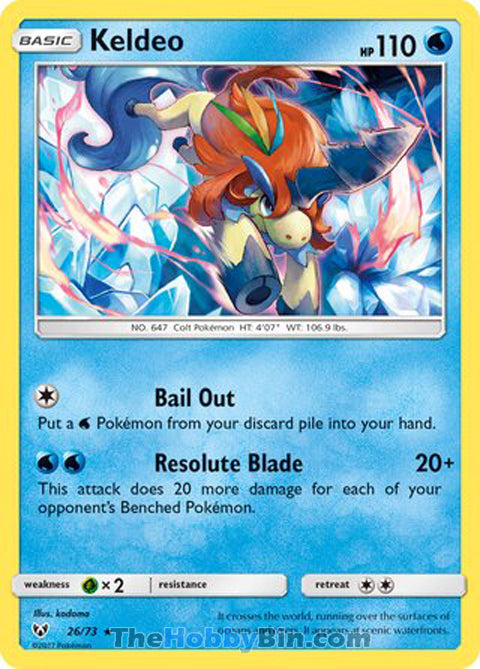 Keldeo Shining Legends Holo Rare #26/73