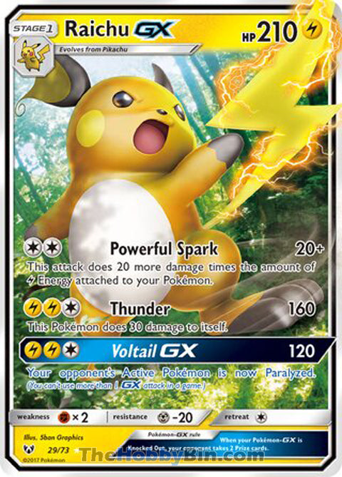 0029 Raichu GX Ultra Rare Shining Legends