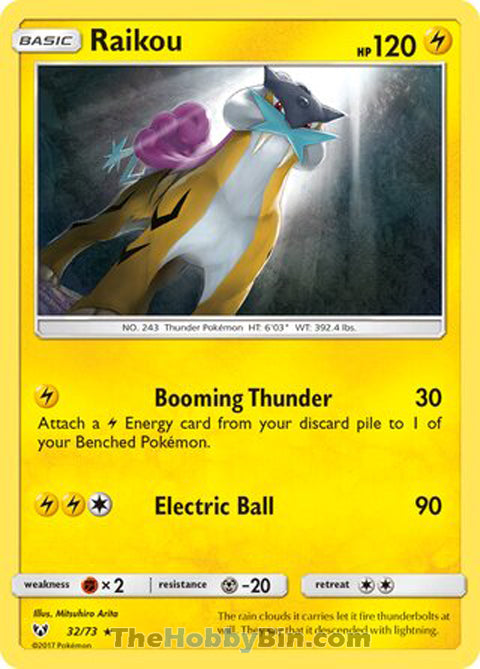 Raikou Shining Legends Holo Rare #32/73