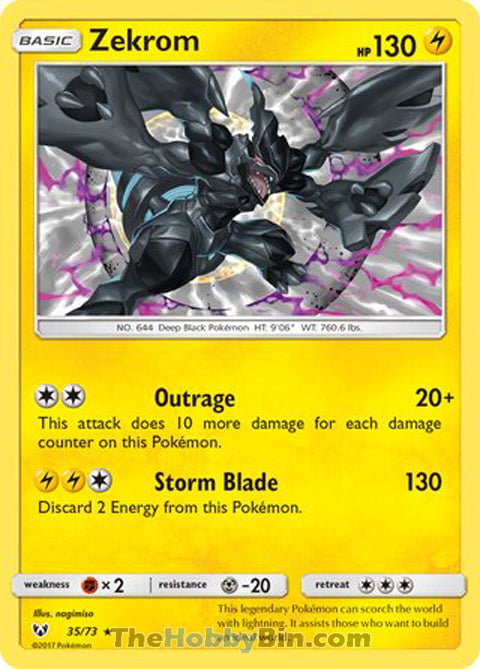 Zekrom #35/73 Holo Rare - Shining Legends Pokemon card