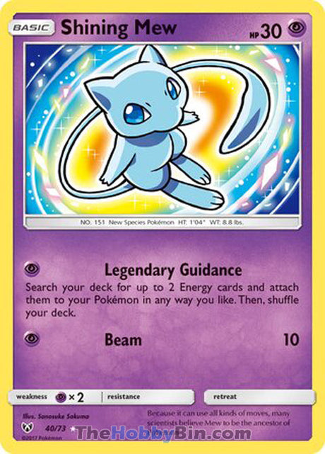 Shining Mew Shining Legends Shiny Holo Rare #40/73