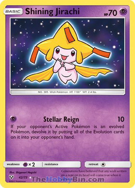 Shining Jirachi Shining Legends Shiny Holo Rare #42/73