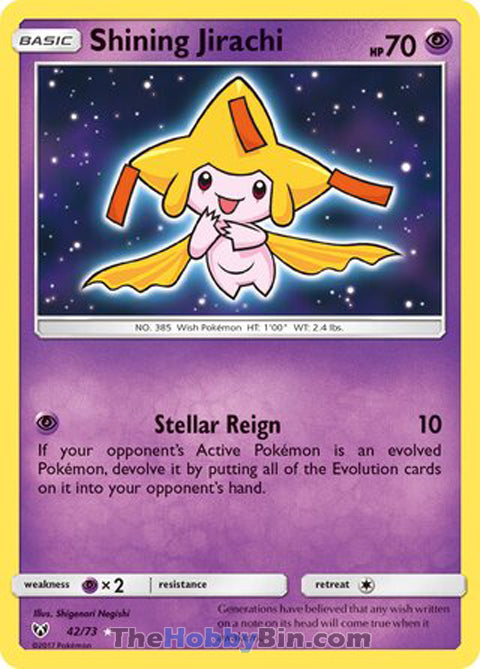 Shining Jirachi #42/73 Shiny Holo Rare - Shining Legends Pokemon card