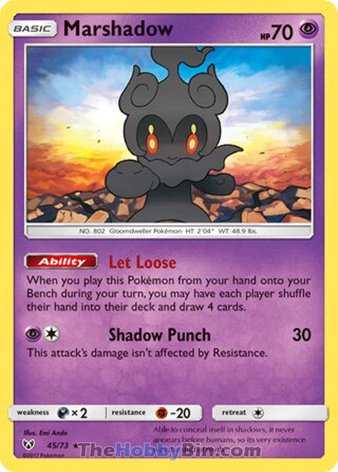 Marshadow Shining Legends Holo Rare #45/73