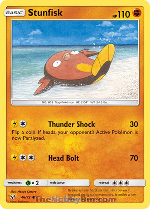 Stunfisk #46/73 Common - Shining Legends Pokemon card