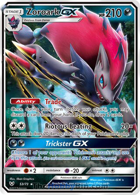 Zoroark GX #53/73 Ultra Rare - Shining Legends Pokemon card