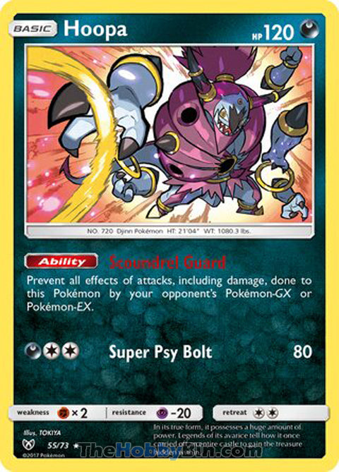 Hoopa #55/73 Holo Rare - Shining Legends Pokemon card