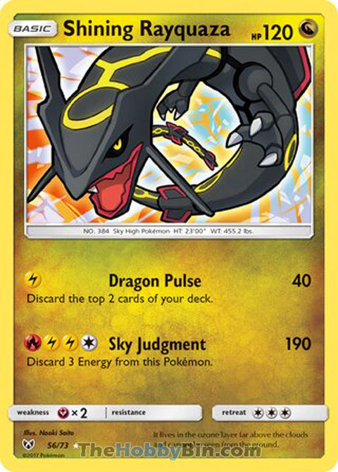 Shining Rayquaza #56/73 Shiny Holo Rare - Shining Legends Pokemon card