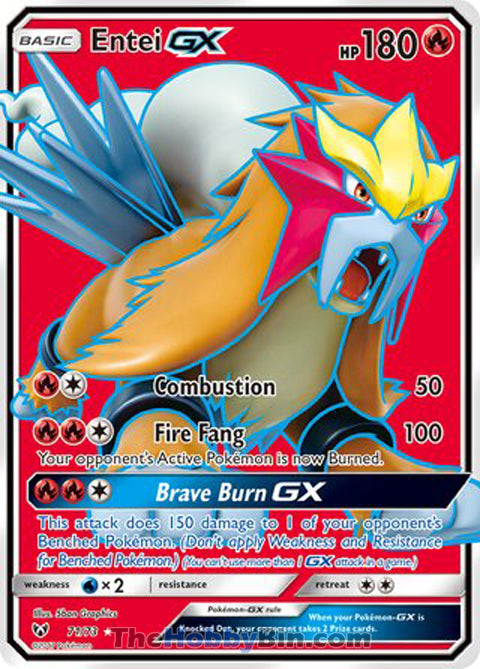 Entei GX #71/73 Ultra Rare - Shining Legends Pokemon card