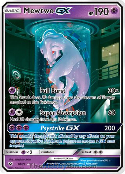 Mewtwo GX Shining Legends Shiny Holo Rare #78/73